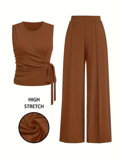 Casual Sleeveless Set Lazy Style Women's Suit